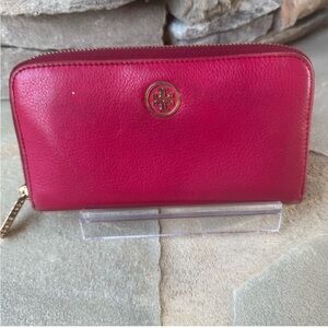 Tory Burch Red Leather Wallet